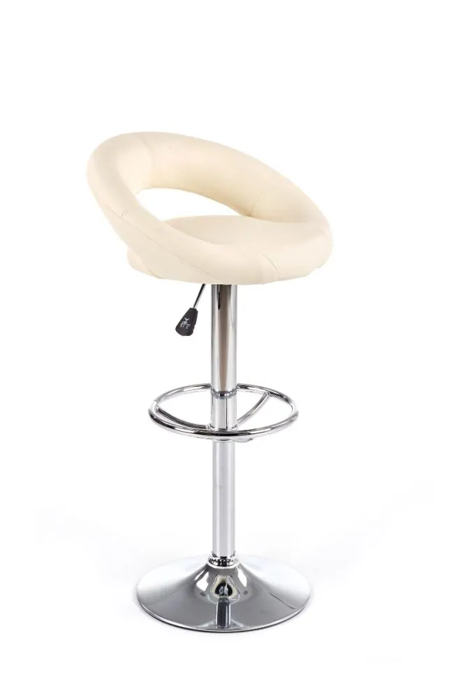 Hoker H-15 kremowy ekoskórzany na chromowanej nodze | MIRAT.
