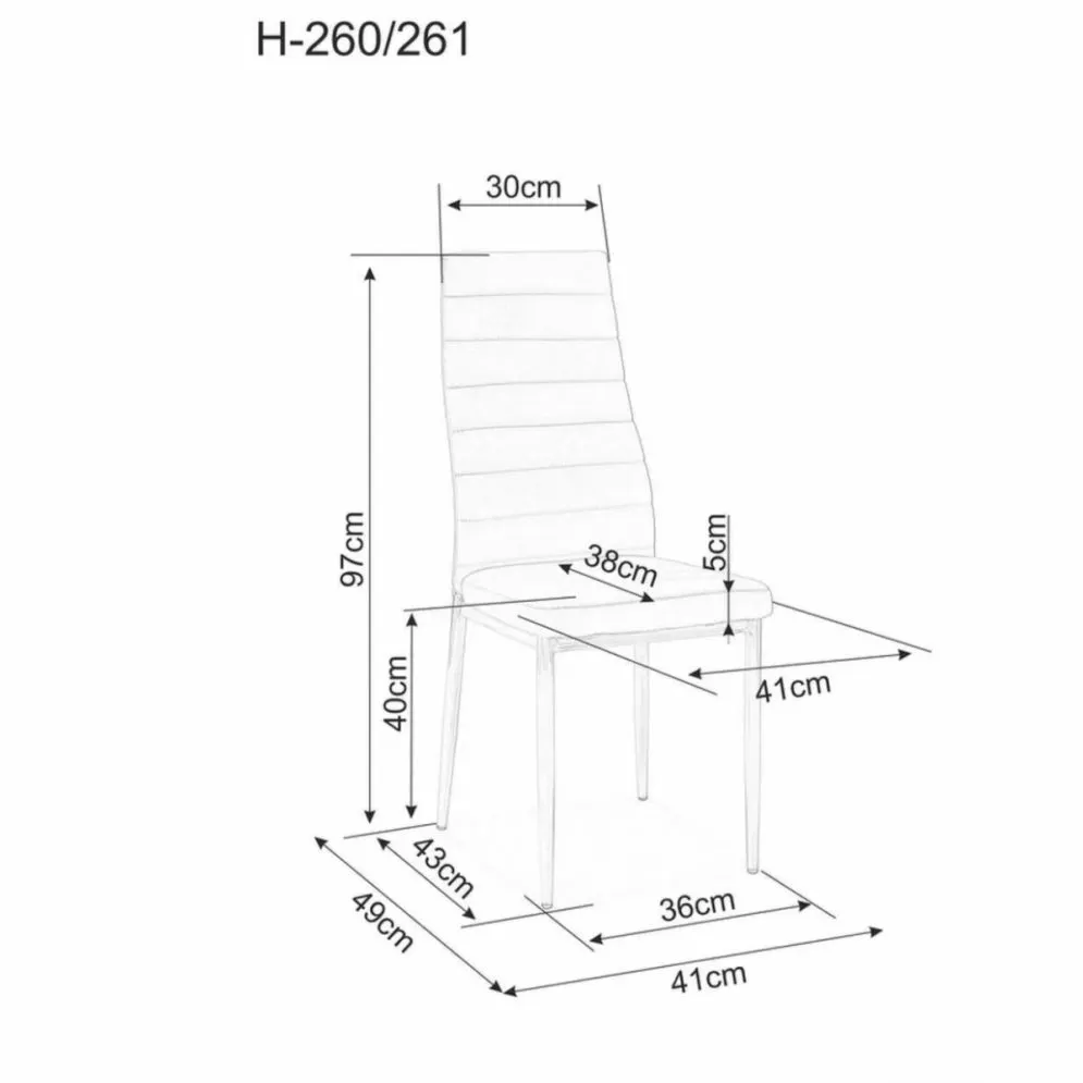 Krzesło tapicerowane H261 alu ciemno beżowe z przeszyciami nowoczesne | MIRAT.