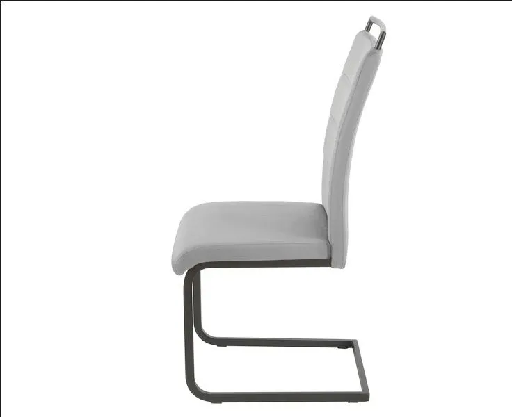 Krzesło tapicerowane H-441 VELVET szare z przeszyciami na płozie | MIRAT.