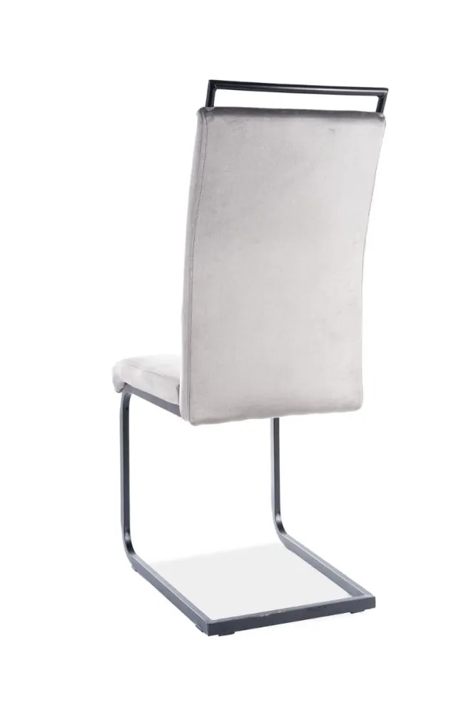 Krzesło tapicerowane H-441 VELVET szare z przeszyciami na płozie | MIRAT. w stylu  kolekcja