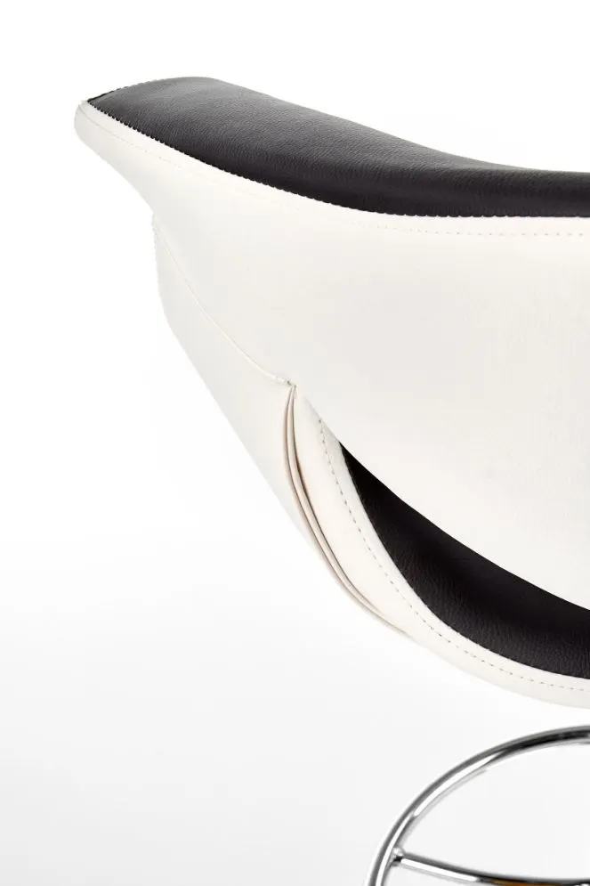 Hoker H-46 biały/czarny ekoskórzany z oparciem i podłokietnikami | MIRAT.