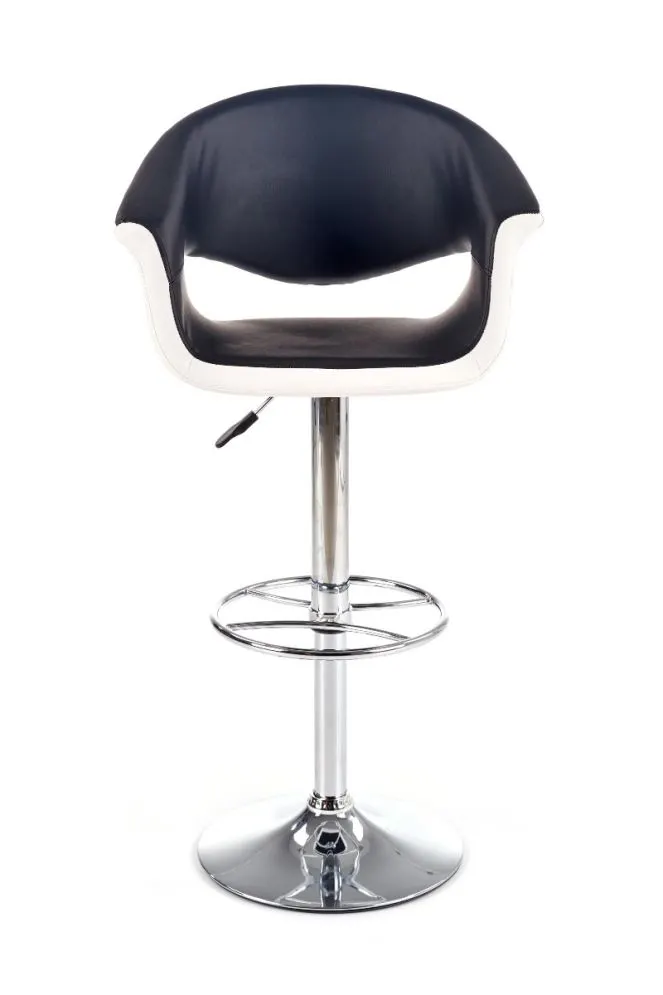 Hoker H-46 biały/czarny ekoskórzany z oparciem i podłokietnikami | MIRAT.