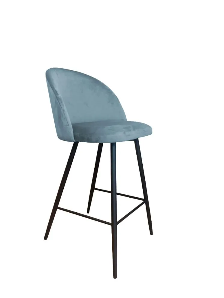 Hoker CLAUDINE BL VELVET tapicerowany aksamitem z oparciem | MIRAT. w stylu GLAMOUR kolekcja