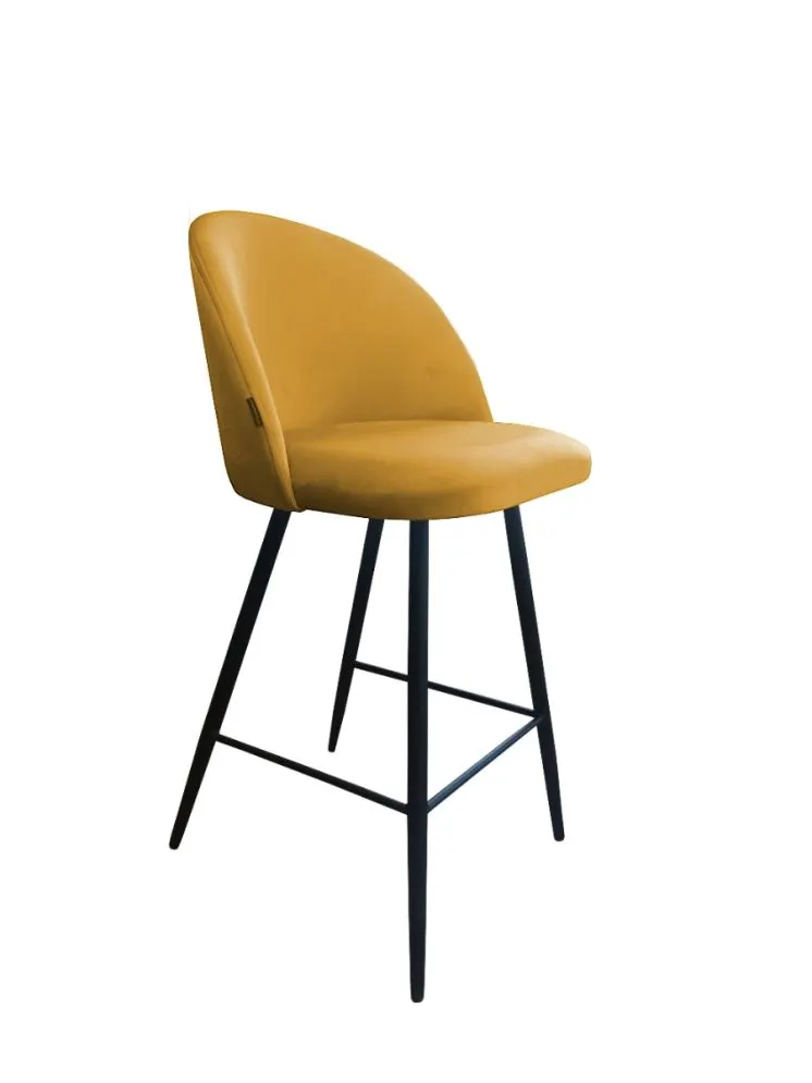 Hoker CLAUDINE VELVET musztardowy/curry tapicerowany aksamitem | MIRAT. w stylu  kolekcja