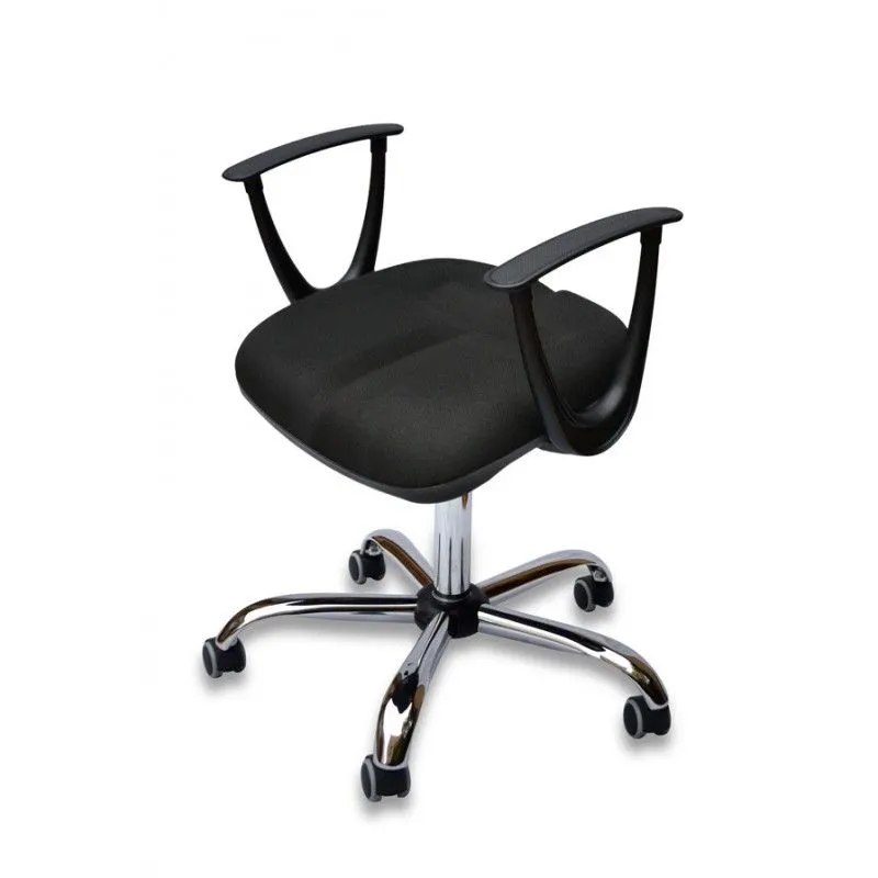 Czarny rehabilitacyjny taboret z podłokietnikami HANDY PRO