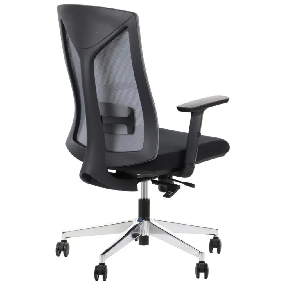 Fotel biurowy HAGER szary/czarny z regulowanymi podłokietnikami I sklep meblowy MIRAT.