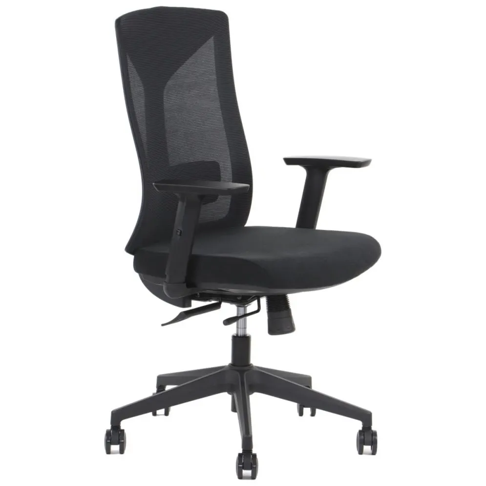 Fotel biurowy HAGER czarny z regulacją podparcia odcinka lędźwiowego I sklep meblowy MIRAT.