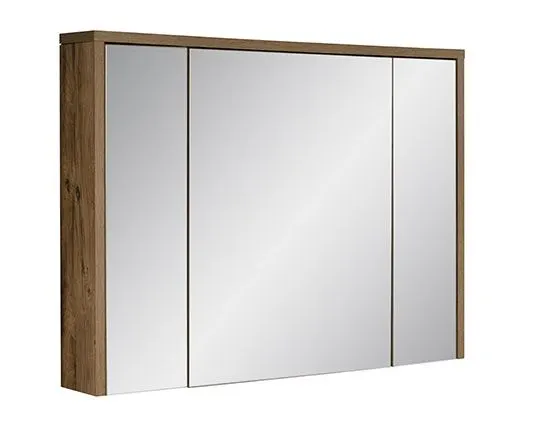 Szafka łazienkowa HAMPTON CONCRETE 84-100 ciemny beton/dąb hunton z lustrem | MIRAT. styl LOFT