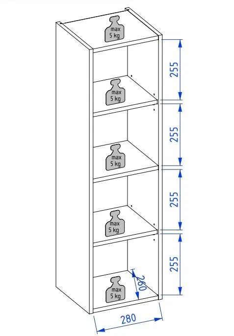 Szafka łazienkowa wisząca HARMO 31 cm szaro-zielona półmat słupek | MIRAT  kolekcja HARMO
