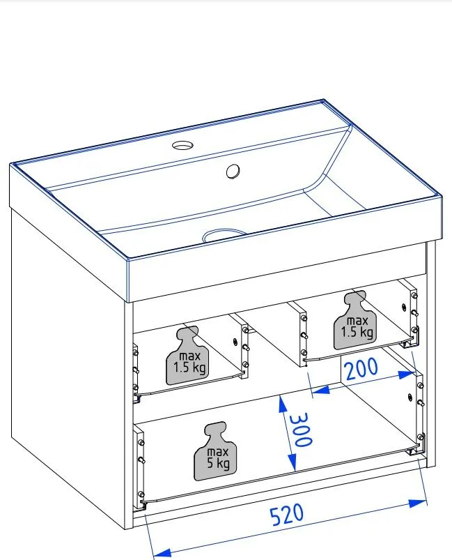 Szafka pod umywalkę HARMO 60 cm kaszmirowa półmat ryflowana | MIRAT kolekcja HARMO