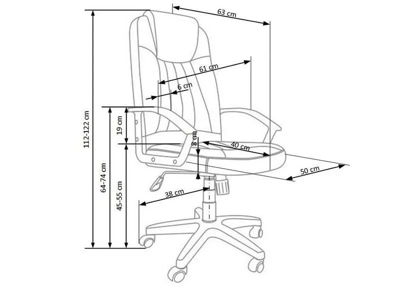 Fotel biurowy RINO szary kółka kauczukowe I sklep meblowy MIRAT.
