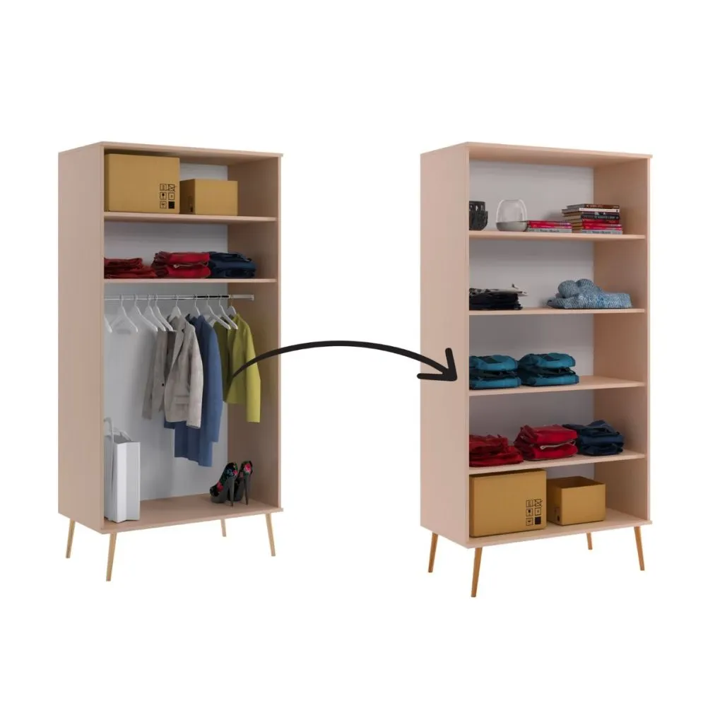 Szafa LEBEL z drążkiem 100cm macchiato w stylu skandynawskim | MIRAT. styl SKANDYNAWSKI kolekcja LEBEL