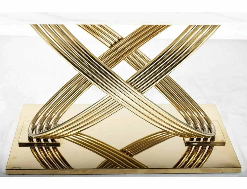 Stół HERMES 160x90 biały marmur/złoty w stylu glamour I sklep meblowy MIRAT. styl GLAMOUR