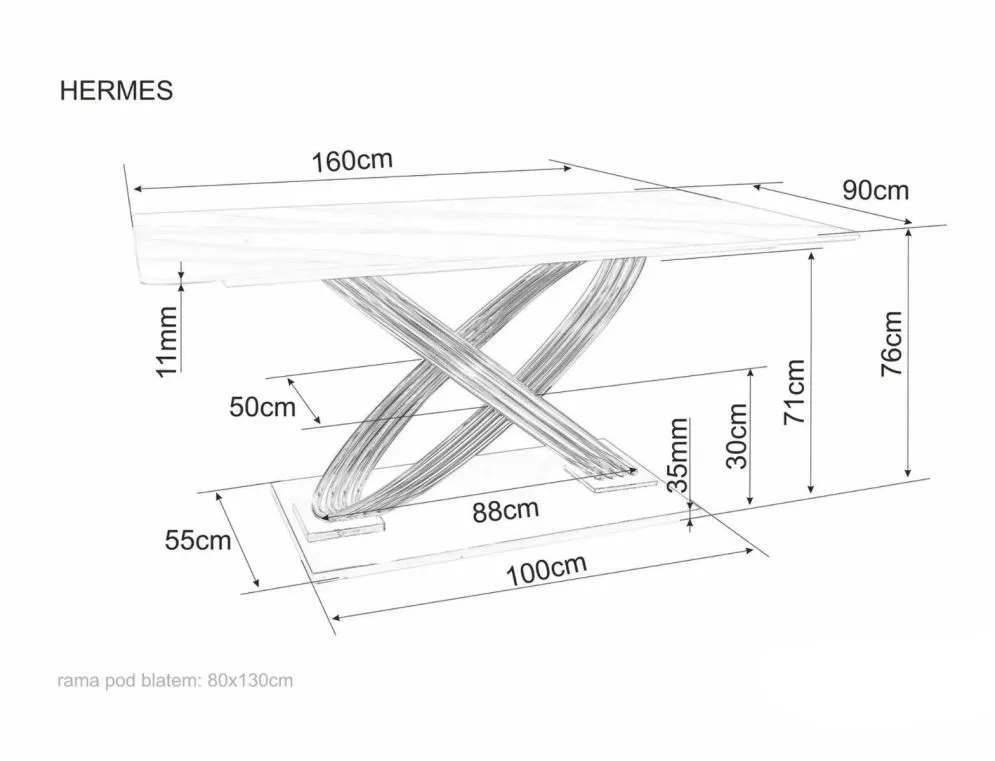 Stół HERMES 160x90 biały marmur/złoty w stylu glamour I sklep meblowy MIRAT. styl GLAMOUR