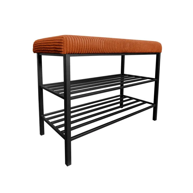 Metalowy stojak na buty z siedziskiem GAJA POSO-40 czarny/cynamonowy I sklep meblowy MIRAT. styl LOFT