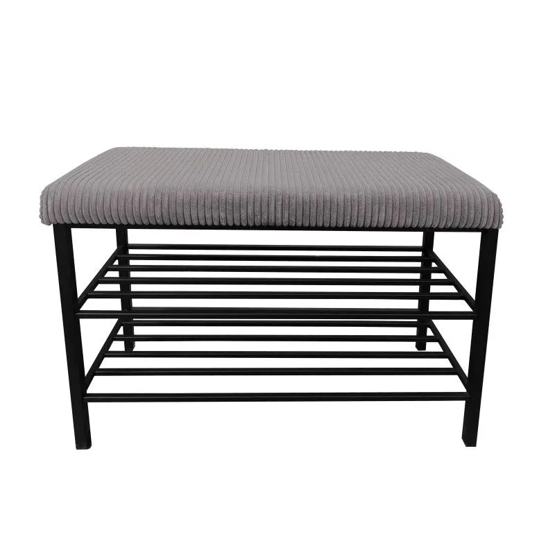 Stojak na buty z siedziskiem GAJA POSO-22 czarny/szary do przedpokoju I sklep meblowy MIRAT. styl LOFT