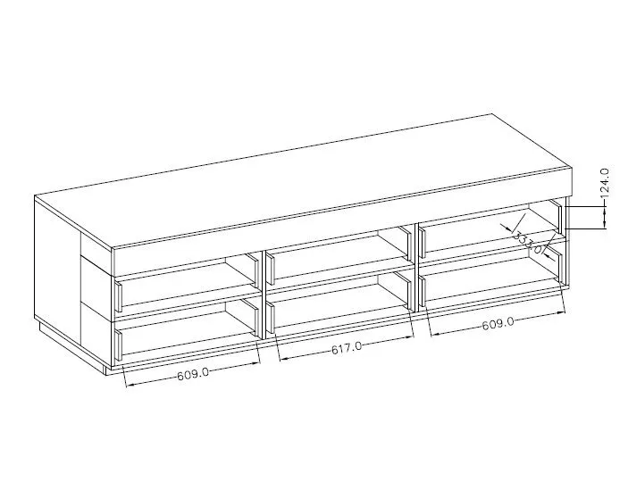 Szafka RTV SILKE 6S 206cm matera/dąb wotan szeroka I sklep meblowy MIRAT. styl SKANDYNAWSKI