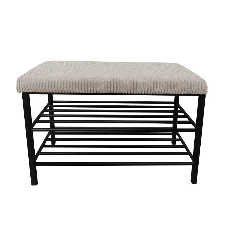 Solidny stojak na buty z siedziskiem GAJA POSO-2 czarny/cappuccino I sklep meblowy MIRAT. styl LOFT