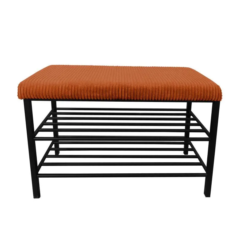 Metalowy stojak na buty z siedziskiem GAJA POSO-40 czarny/cynamonowy I sklep meblowy MIRAT. styl LOFT