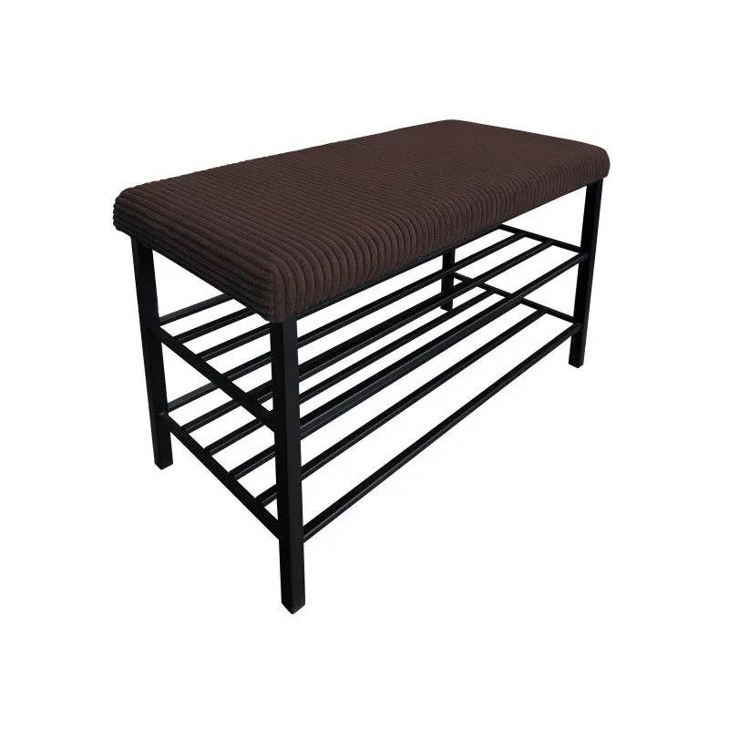 Loftowy stojak na buty z siedziskiem GAJA POSO-6 czarny/brązowy I sklep meblowy MIRAT. styl LOFT