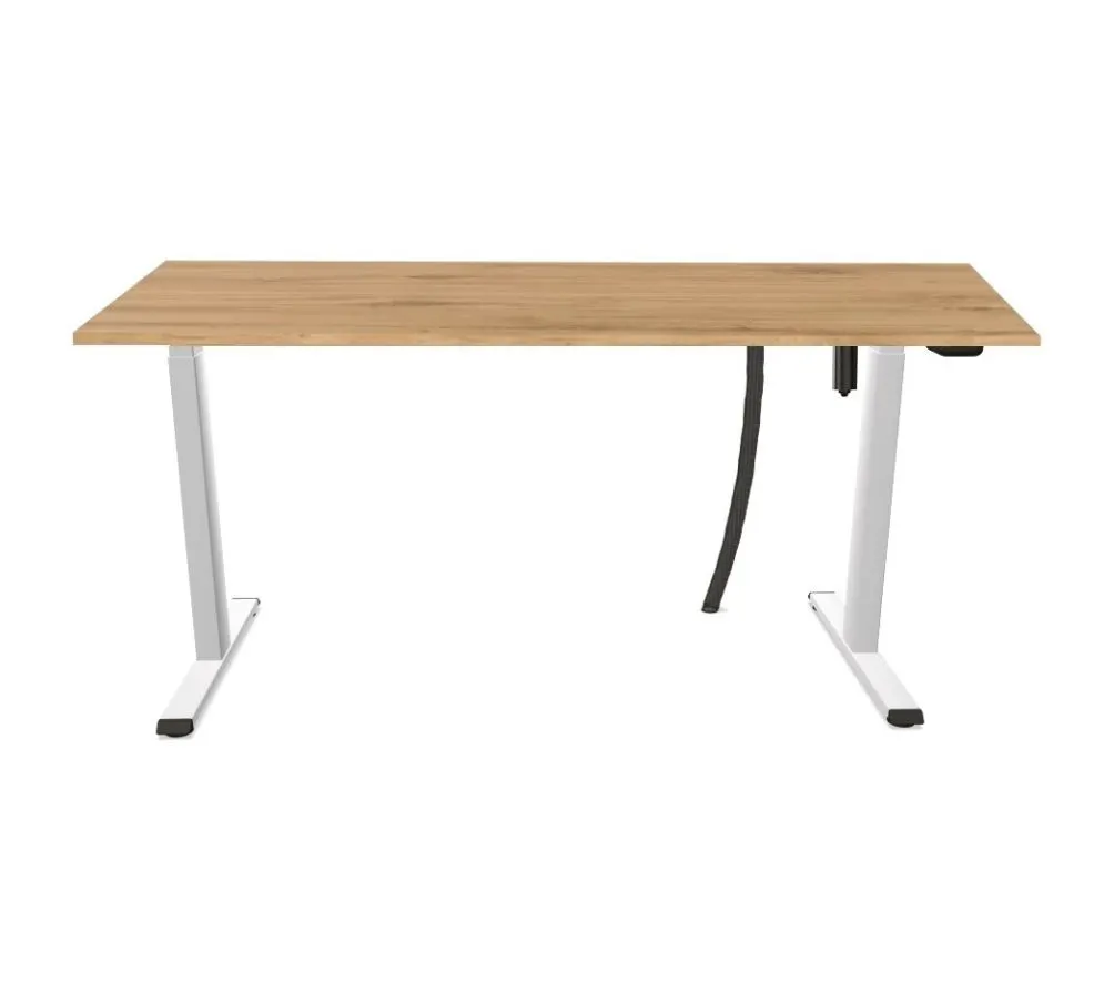 Biurko eCOMO 140x80cm dąb hickory z elektryczną regulacją wysokości I sklep meblowy MIRAT.