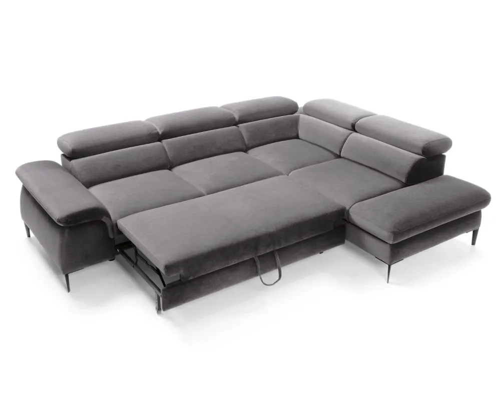 Narożnik z funkcją spania SIMON L ciemny szary prawy/lewy I sklep meblowy MIRAT.