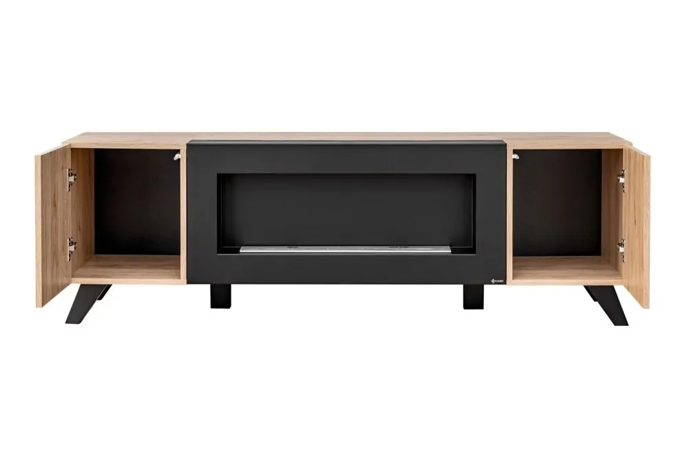 Stolik RTV LIAM hickory jackson z biokominkiem stojący I sklep meblowy MIRAT.