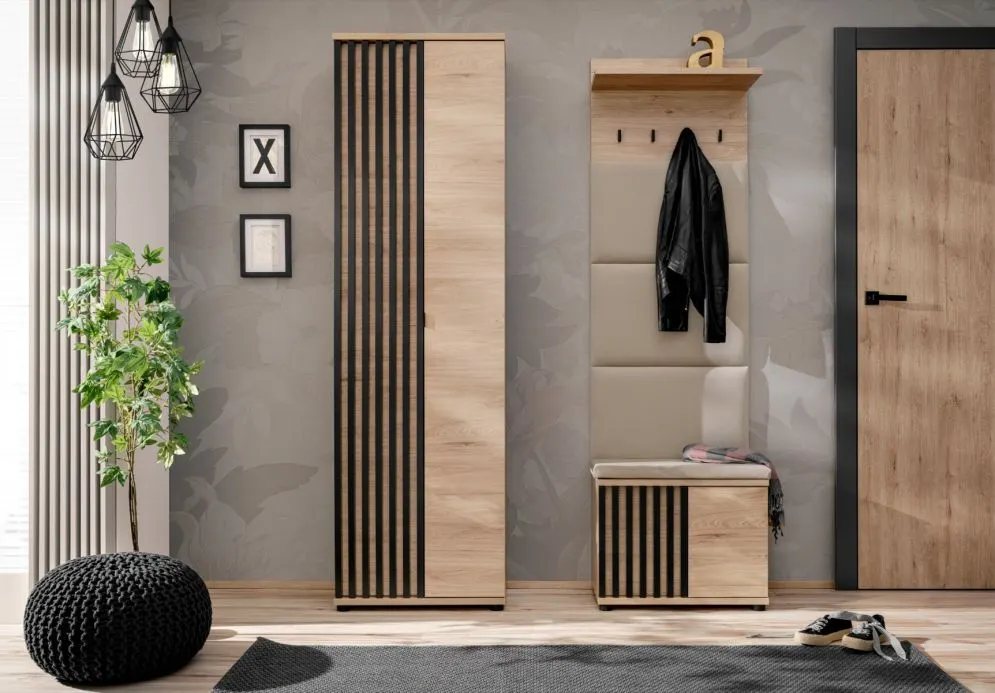 Szafa PEDRO hickory jackson/czarna dwudrzwiowa I sklep meblowy MIRAT.