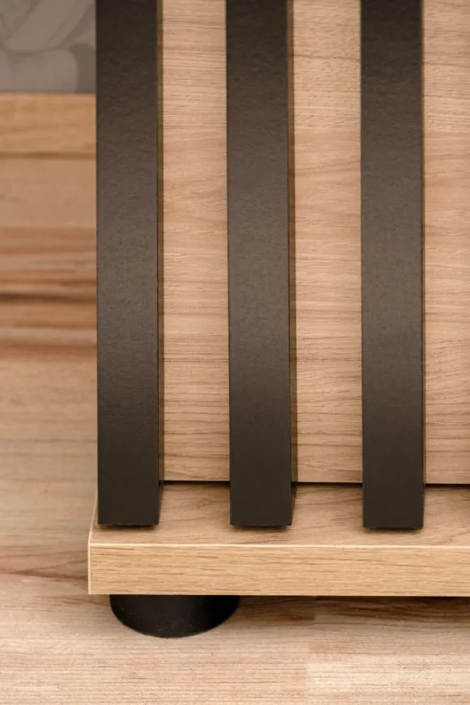 Szafka na buty PEDRO hickory jackson/czarna z lamelami I sklep meblowy MIRAT.