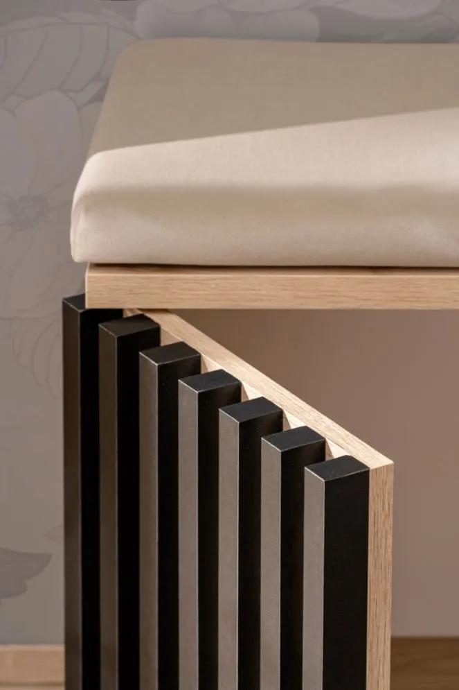 Garderoba do przedpokoju PEDRO IV hickory jackson/czarna z siedziskiem I sklep meblowy MIRAT.