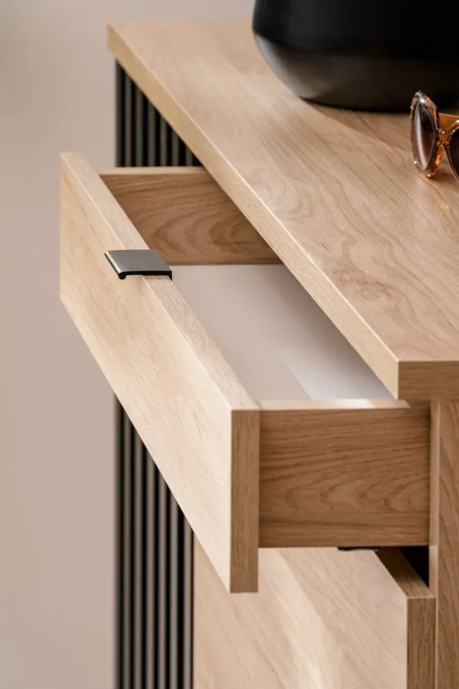 Komoda PEDRO hickory jackson/czarna z szufladami I sklep meblowy MIRAT. kolekcja PEDRO