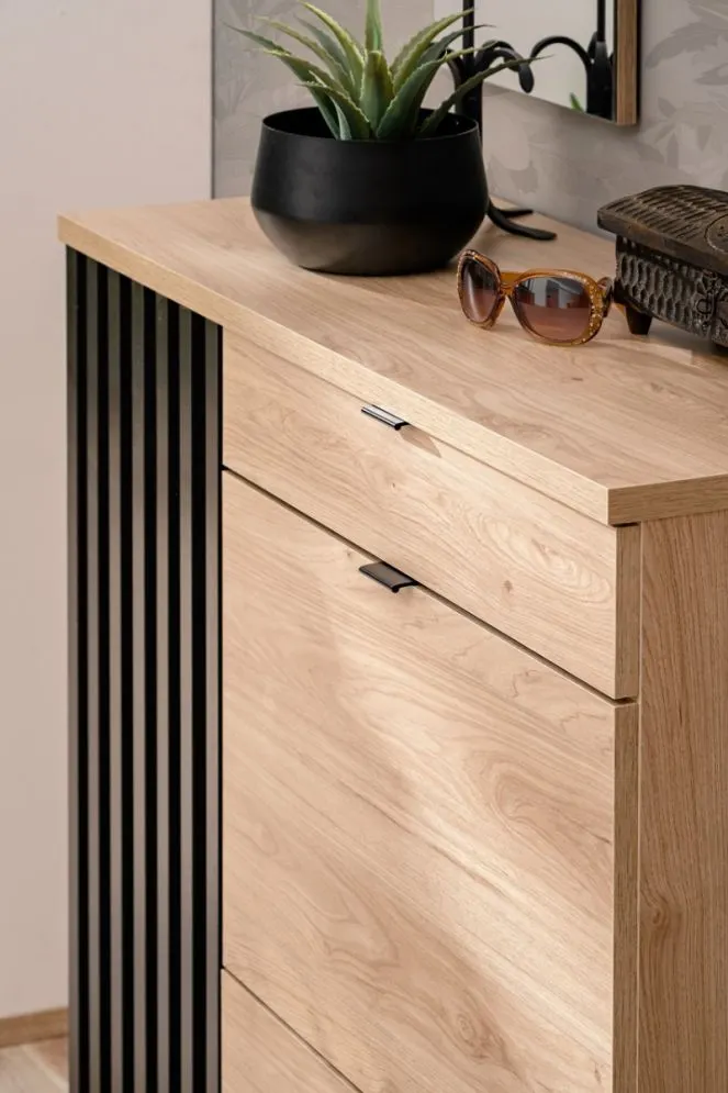 Komoda PEDRO hickory jackson/czarna z szufladami I sklep meblowy MIRAT. kolekcja PEDRO