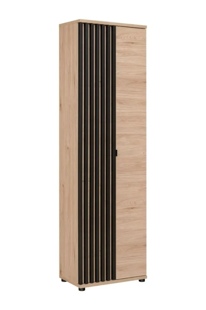 Garderoba do przedpokoju PEDRO III hickory jackson/czarna z lustrem I sklep meblowy MIRAT.