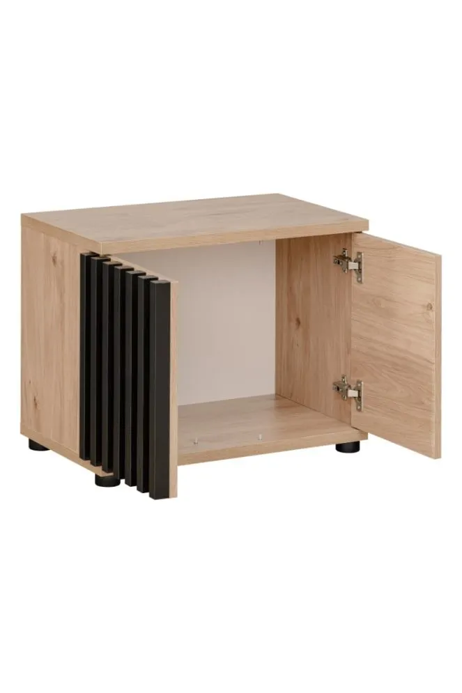 Garderoba do przedpokoju PEDRO IV hickory jackson/czarna z siedziskiem I sklep meblowy MIRAT.