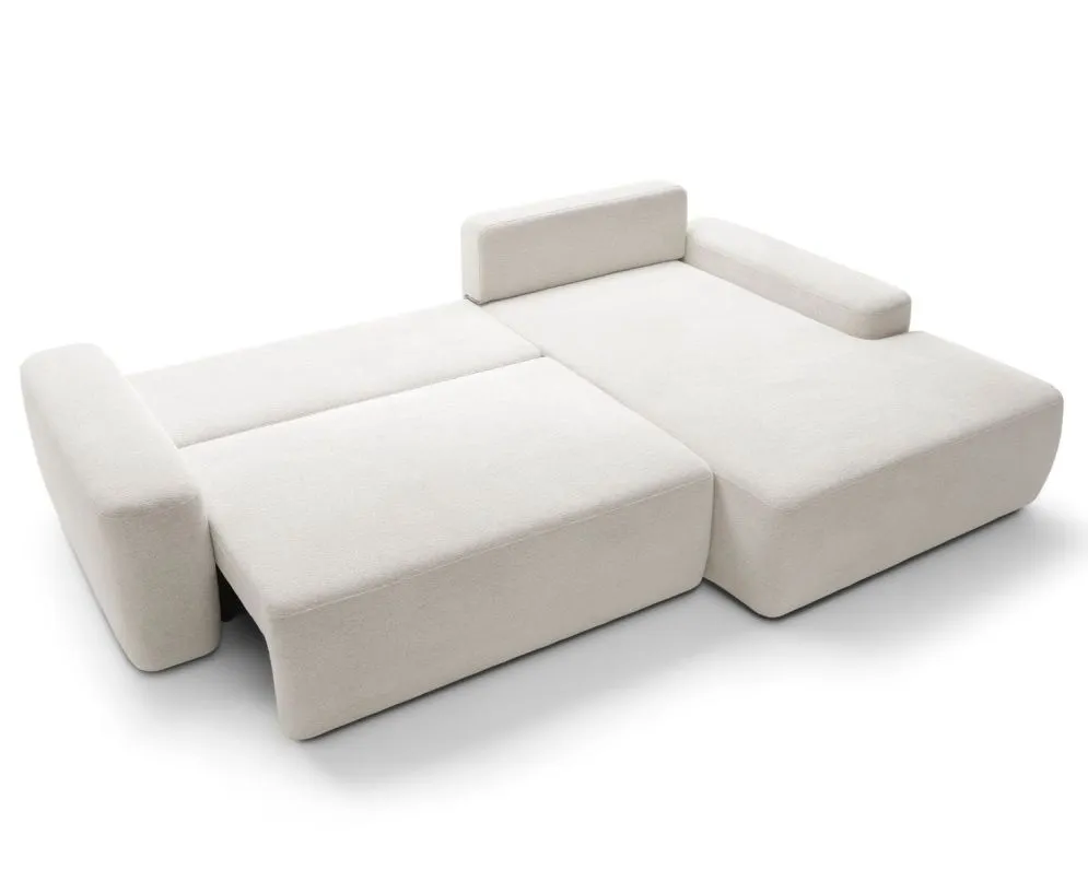 Narożnik z funkcją spania BELLA śmietankowy prawy/lewy I sklep meblowy MIRAT. styl SKANDYNAWSKI