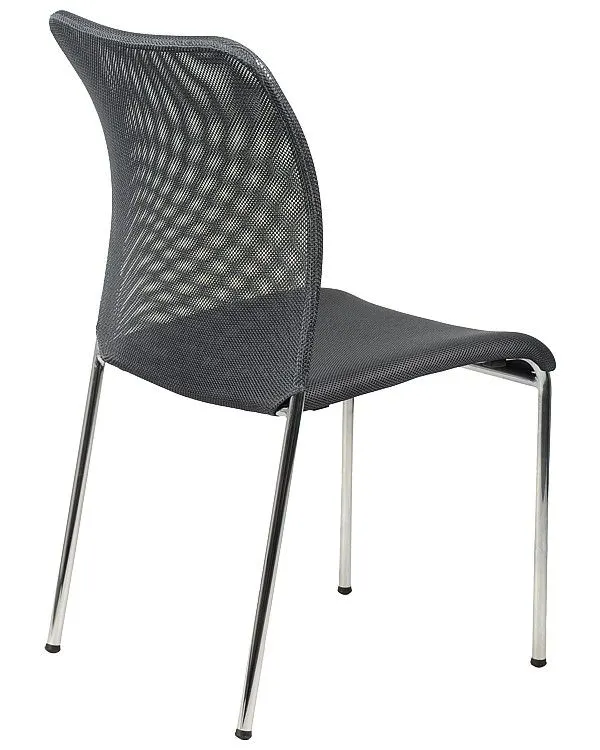 Krzesło biurowe HN-7502 grafitowe/chrom z oparciem z siatki I sklep meblowy MIRAT.