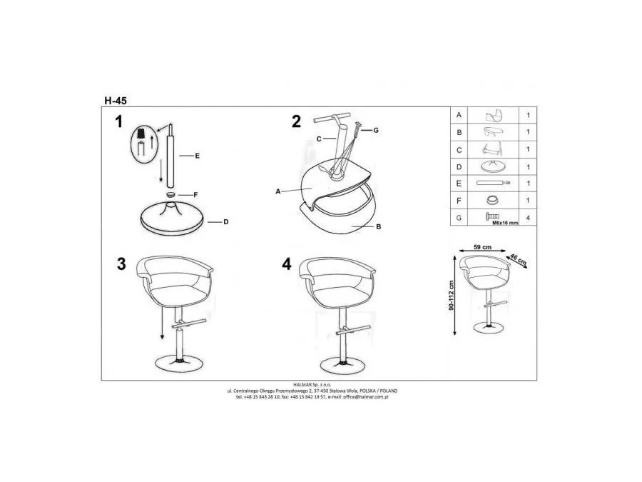 Hoker H-45 czarny ekoskórzany dębowy z oparciem | MIRAT. styl LOFT