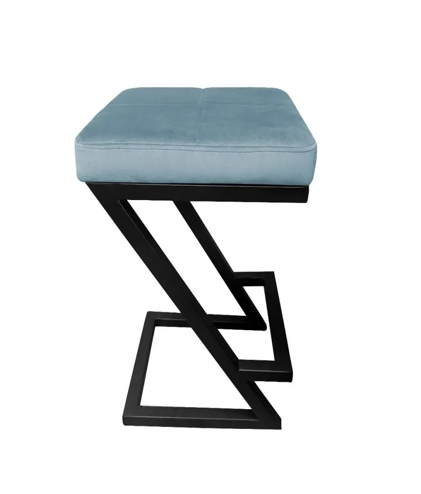 Hoker ZAZU BL VELVET szary tapicerowany aksamitem | MIRAT. w stylu LOFT kolekcja