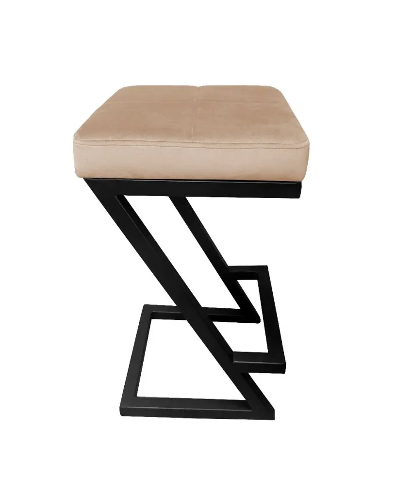 Hoker ZAZU VELVET beżowy barowy | MIRAT. w stylu LOFT kolekcja