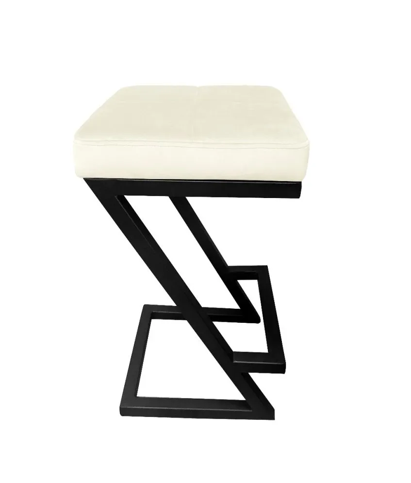 Hoker ZAZU VELVET ecru na czarnych nogach | MIRAT. w stylu LOFT kolekcja