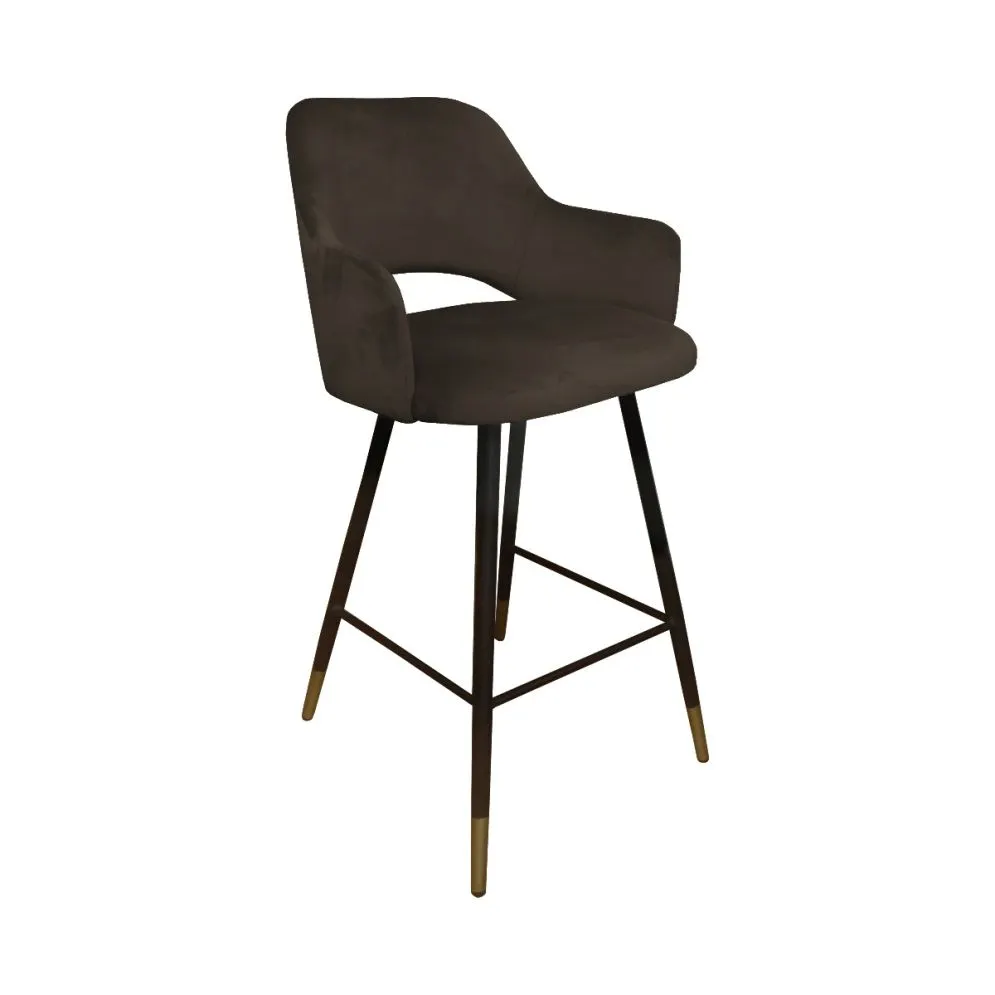 Hoker NAPO VELVET GOLD brązowy do salonu | MIRAT. w stylu GLAMOUR kolekcja