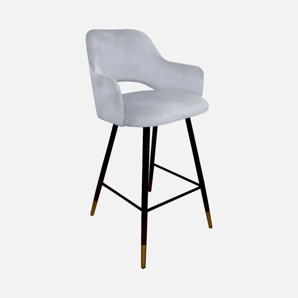 Hoker NAPO VELVET GOLD jasno szary na czarnych metalowych nogach | MIRAT. w stylu GLAMOUR kolekcja