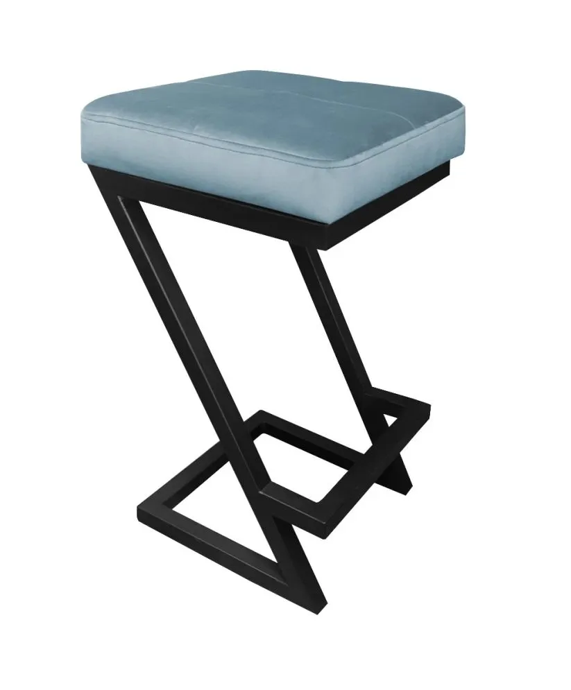 Hoker ZAZU BL VELVET szary tapicerowany aksamitem | MIRAT. w stylu LOFT kolekcja