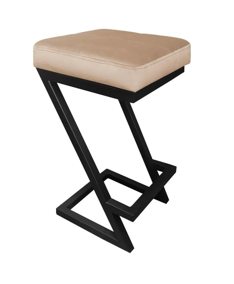 Hoker ZAZU VELVET beżowy barowy | MIRAT. w stylu LOFT kolekcja