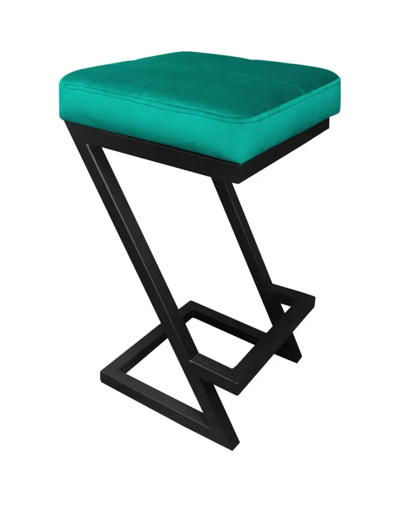 Hoker ZAZU VELVET morski na metalowej podstawie | MIRAT. w stylu LOFT kolekcja