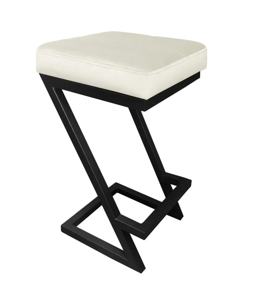 Hoker ZAZU VELVET ecru na czarnych nogach | MIRAT. w stylu LOFT kolekcja