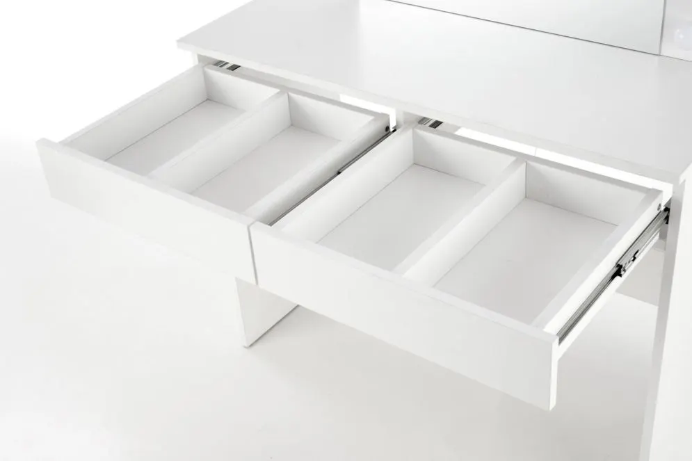 Toaletka HOLLYWOOD biały mat z lustrem do sypialni | MIRAT. styl SKANDYNAWSKI