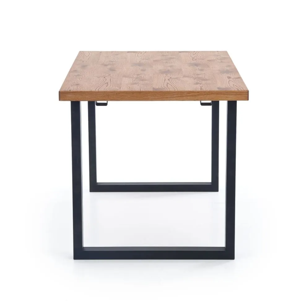 Stół HORUS 126(206)x80 jasny dąb/czarny fornirowany | MIRAT. w stylu LOFT kolekcja