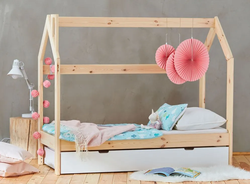 Łóżko DOMEK 70x160 sosna drewniane polskie PINIO | MIRAT. w stylu  kolekcja