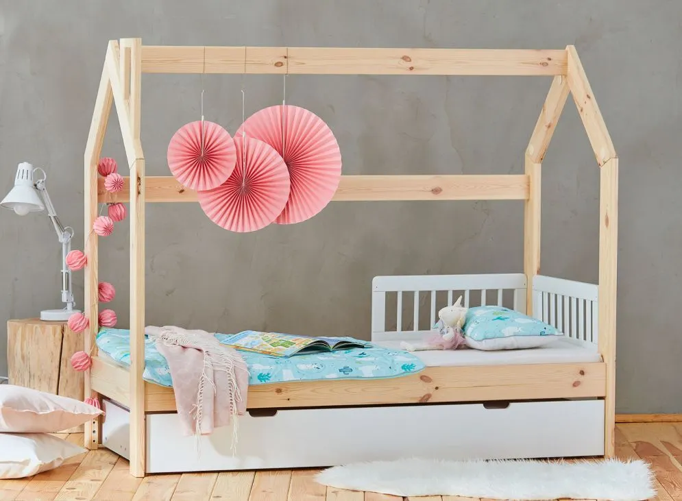 Łóżko DOMEK 70x160 sosna drewniane polskie PINIO | MIRAT. w stylu  kolekcja